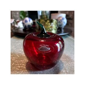 Blenko Red Apple Signed Richard Blenko 2000-Excellent!